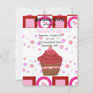 Convite para Cupcake Red Velvet