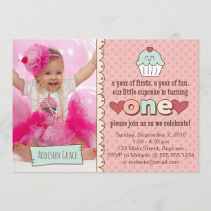 Convite para Cupcakes primeiros aniversarios