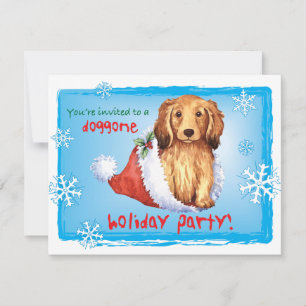 Convite para Dachshund de Natal