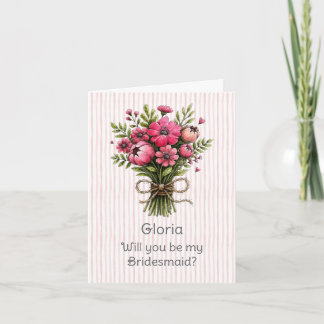 Convite para Dama de Honra com Posies Caprichosas