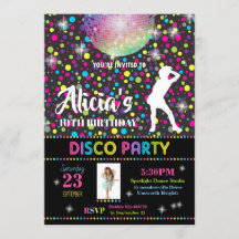 Convite para dança de Convite de festas Disco