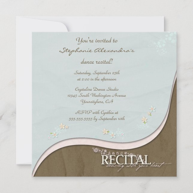 Convite para dança de Na moda floris (Frente)