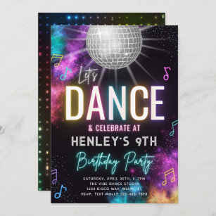 Convite para Dance Birthday   Convite à dança