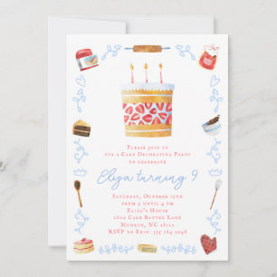 Convite para decoração de bolos - Festa de anivers