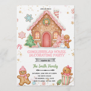 Convite para decoração de Casa de Gingerbread tema