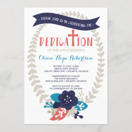 Convite para Dedicação de Bebês, Floral, Contempor