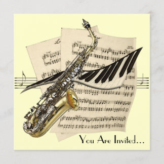 Convite para Design de música saxofone