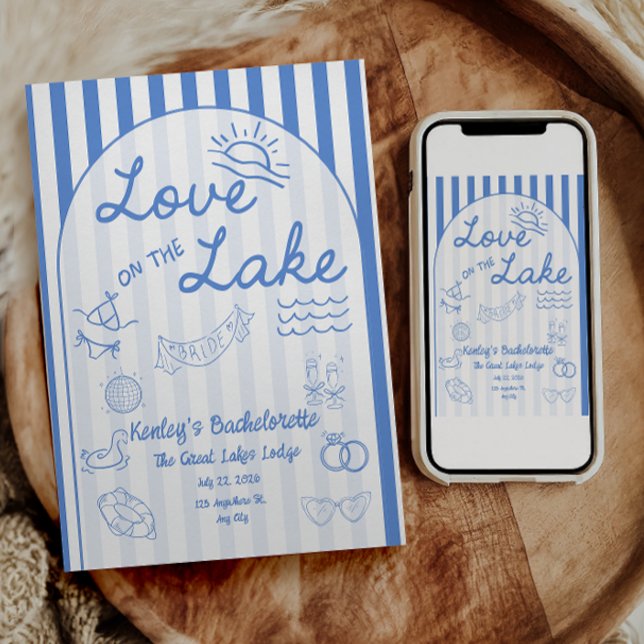Convite para despedida de solteira Love on the Lak (Love on the lake bachelorette party invitation)
