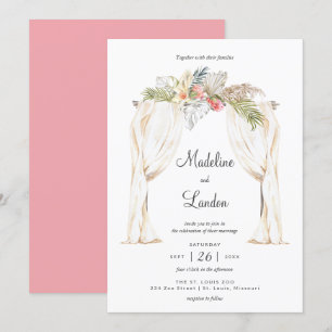 Convite para Destino de Casamento Tropical Boho