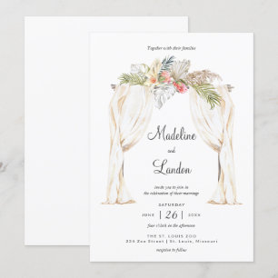Convite Para Destino De Casamento Tropical Boho