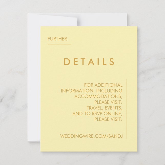 Convite para Detalhes de Casamento Mínimo (Frente)