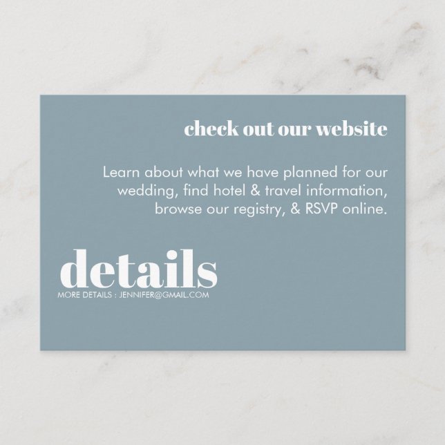 Convite para Detalhes de Casamento Mínimo (Frente)