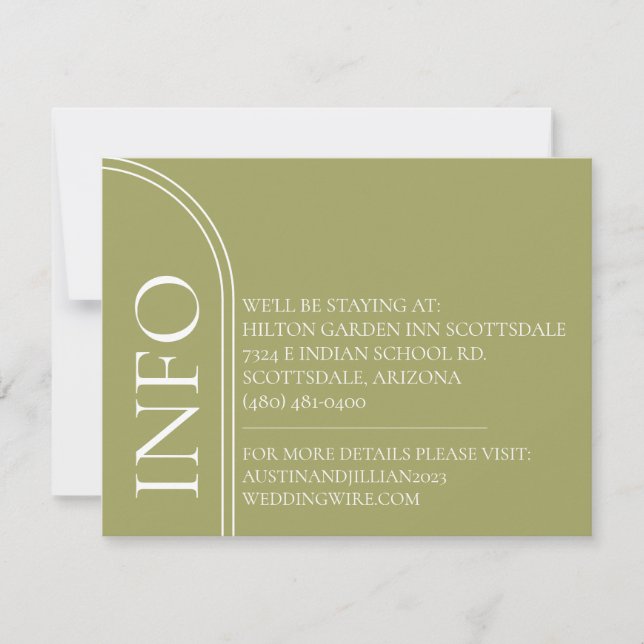 Convite para Detalhes de Casamento Mínimo (Frente)
