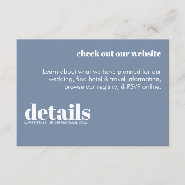 Convite para Detalhes de Casamento Mínimo (Frente)