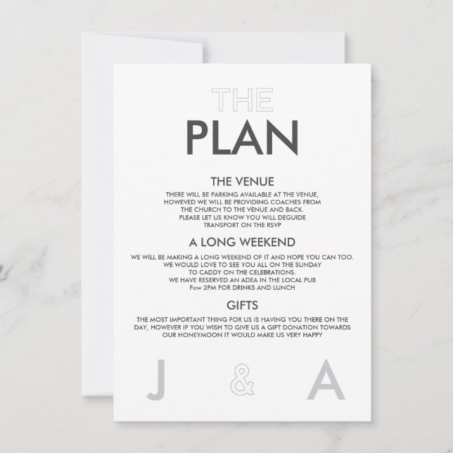 Convite para Detalhes do Casamento Moderno Elegant (Verso)