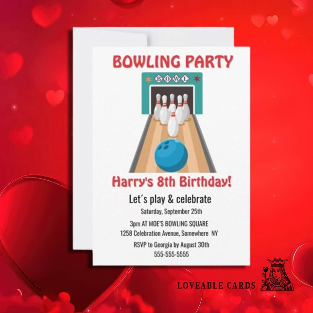 Convite para Dez Pinos do Partido (Epic Ten Pin Party Invitations for Kids' Unforgettable Fun!)