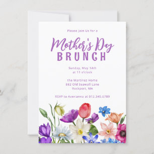 Convite para dia de as mães Brunch Wildflower