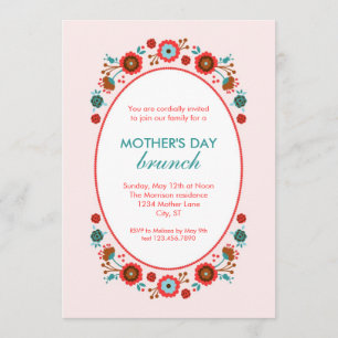 Convite para Dia de as mães Floral Elegante