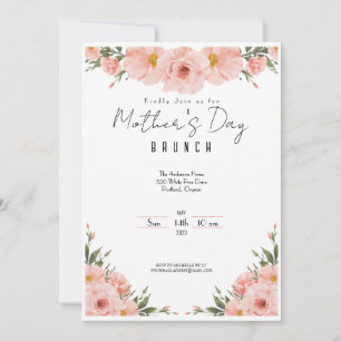 Convite para Dia de as mães Floral Elegante Brunch
