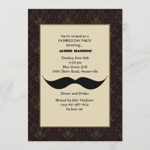 Convite para Dia de os pais de bigode