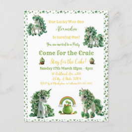 Convite para Dia de São Patrício Sortudo Um Unicór