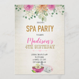 Convite para dia de spa em aquarela