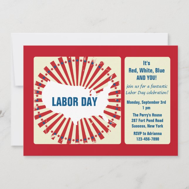 Convite para Dia do Trabalho nos EUA (Frente)