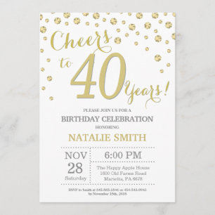 Convite para Diamante de aniversário de 40 anos D