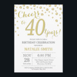 Convite para Diamante de aniversário de 40 anos Do<br><div class="desc">aniversário de 40 anos com Dourado plano de fundo de diamante Glitter. Dourado Confetti. Aniversário Adulto. Homens ou Mulheres Aniversário. Para mais personalização,  clique no botão "Personalizar" e use a ferramenta design para modificar este modelo.</div>