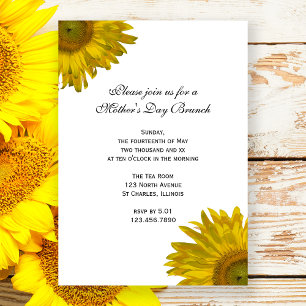 Convite para Dias de as mães de Sunflower Amarelos