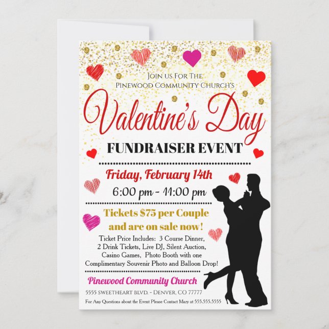 Convite para Dias de os namorados Adultos (Frente)