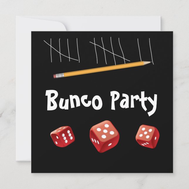 Convite para Dice de Jogo e Bunco (Frente)