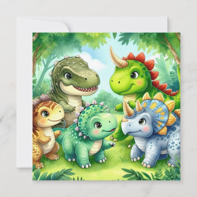 convite para dinossauros (Frente)