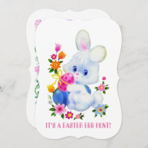 Convite para diversão da festa de caça de ovos de