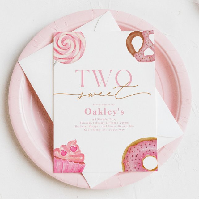 Convite para dois segundos aniversários doces (Criador carregado)
