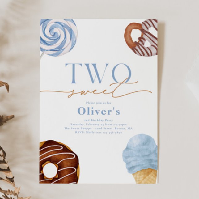 Convite para dois segundos aniversários doces (Criador carregado)