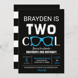 Convite para dois segundos aniversários Legal