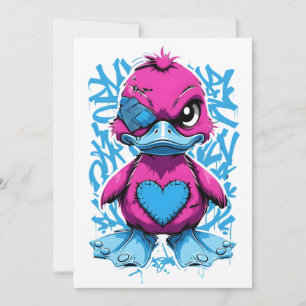 Convite para Duck de Grafite Rosa Vibrante