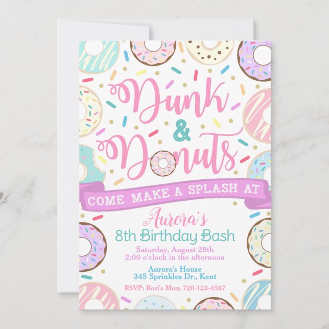 Convite para Dunk e Rosquinha, Convite de festas d (Frente)