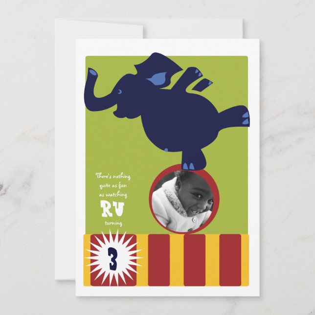 Convite para elefante de circo (Frente)