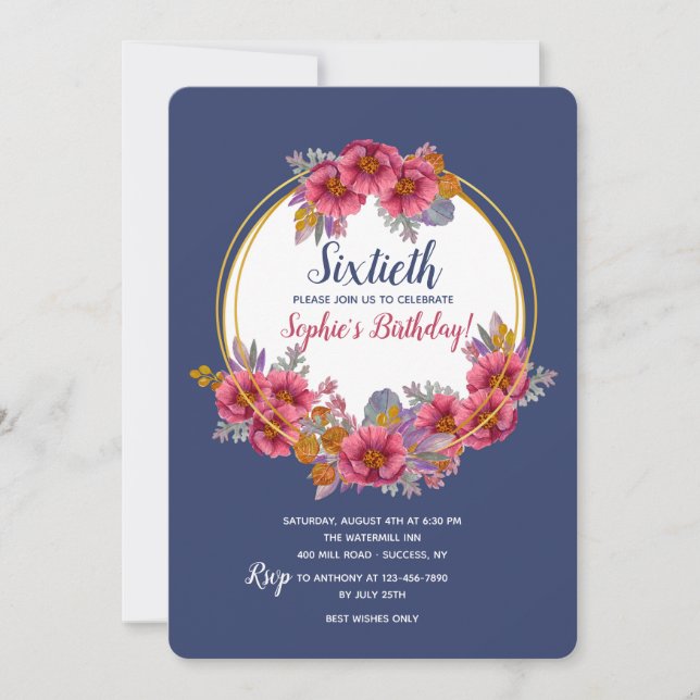 Convite para Elegância Floral (Frente)