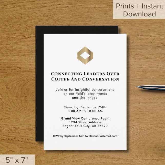 Convite para Elegante de Elegant Networking Event (Criador carregado)