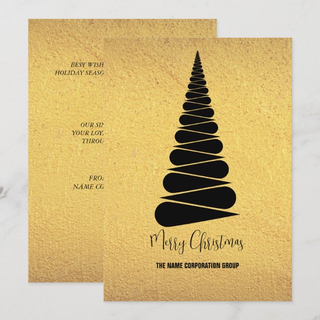 Convite para empresas da árvore de Natal abstrato (Frente/Verso)