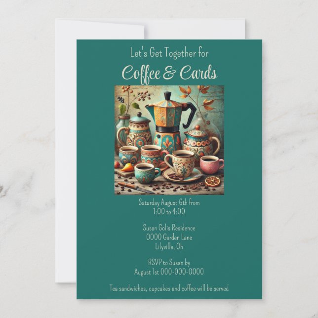 Convite para Encontro de Café e Cartas (Frente)