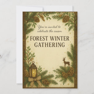 Convite para Encontro de Inverno na Floresta   Ele
