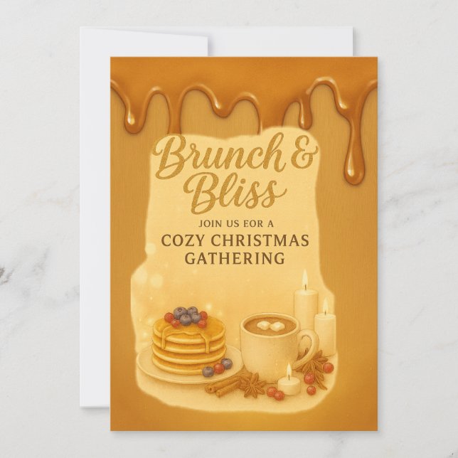 Convite para Encontro de Natal Aconchegante Brunch (Frente)