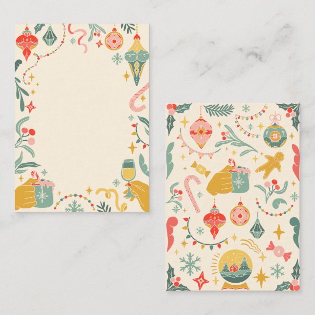Convite para enfeites de festa de Natal (Frente/Verso)
