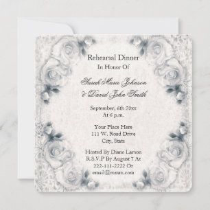 Convite para ensaio de casamento de rosas brancas 