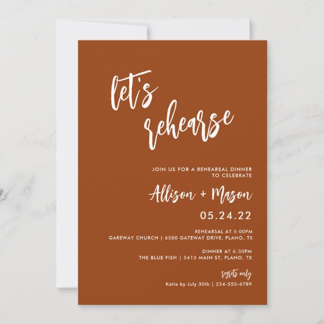 Convite para ensaio de Vamos de Terracotta Rust (Frente)