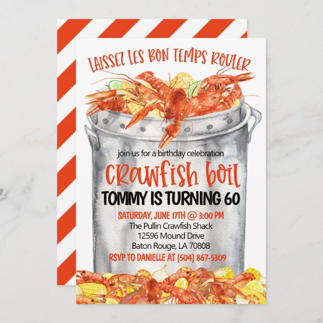 Convite para Ensopado de Lagostim (Frente/Verso)